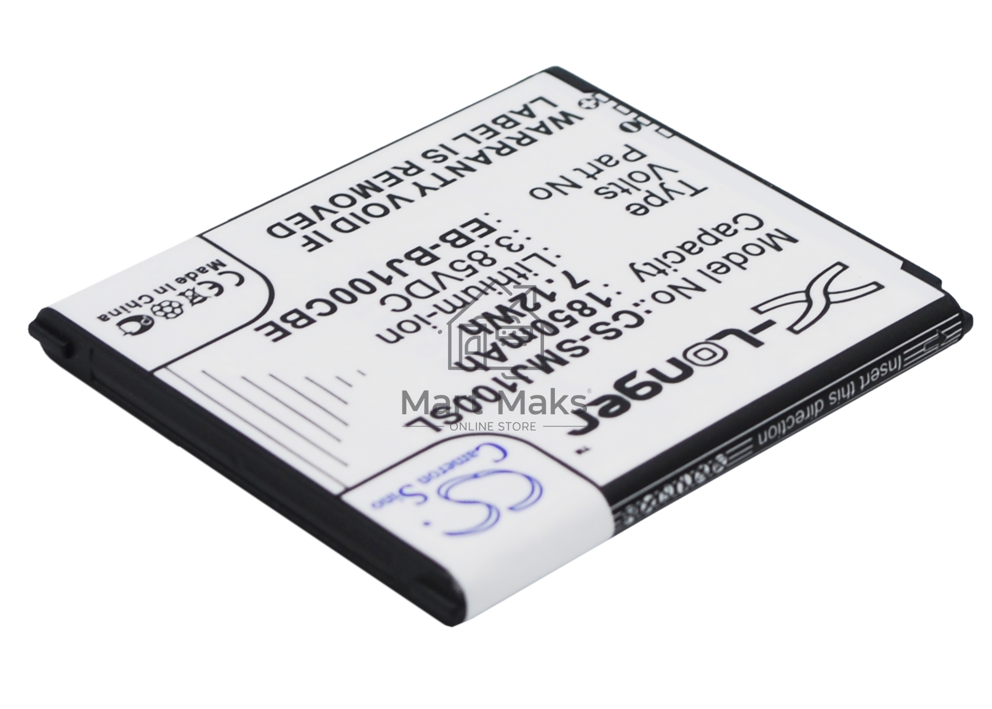 Аккумулятор CameronSino CS-SMJ100SL EB-BJ100BBE, EB-BJ100BCE для Samsung Galaxy J1 SM-J100F 3.85V / 1850mAh