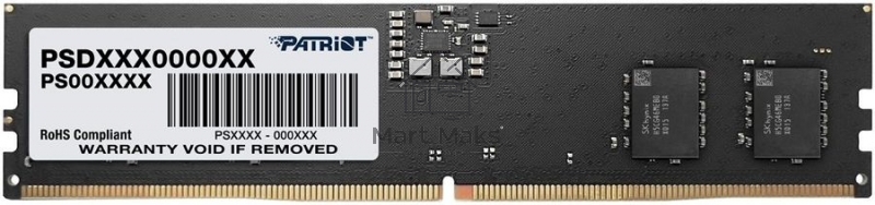 Оперативная память Patriot Signature, DDR5, 32GB (1x32 GB), 4800 MHz, CL40, DIMM