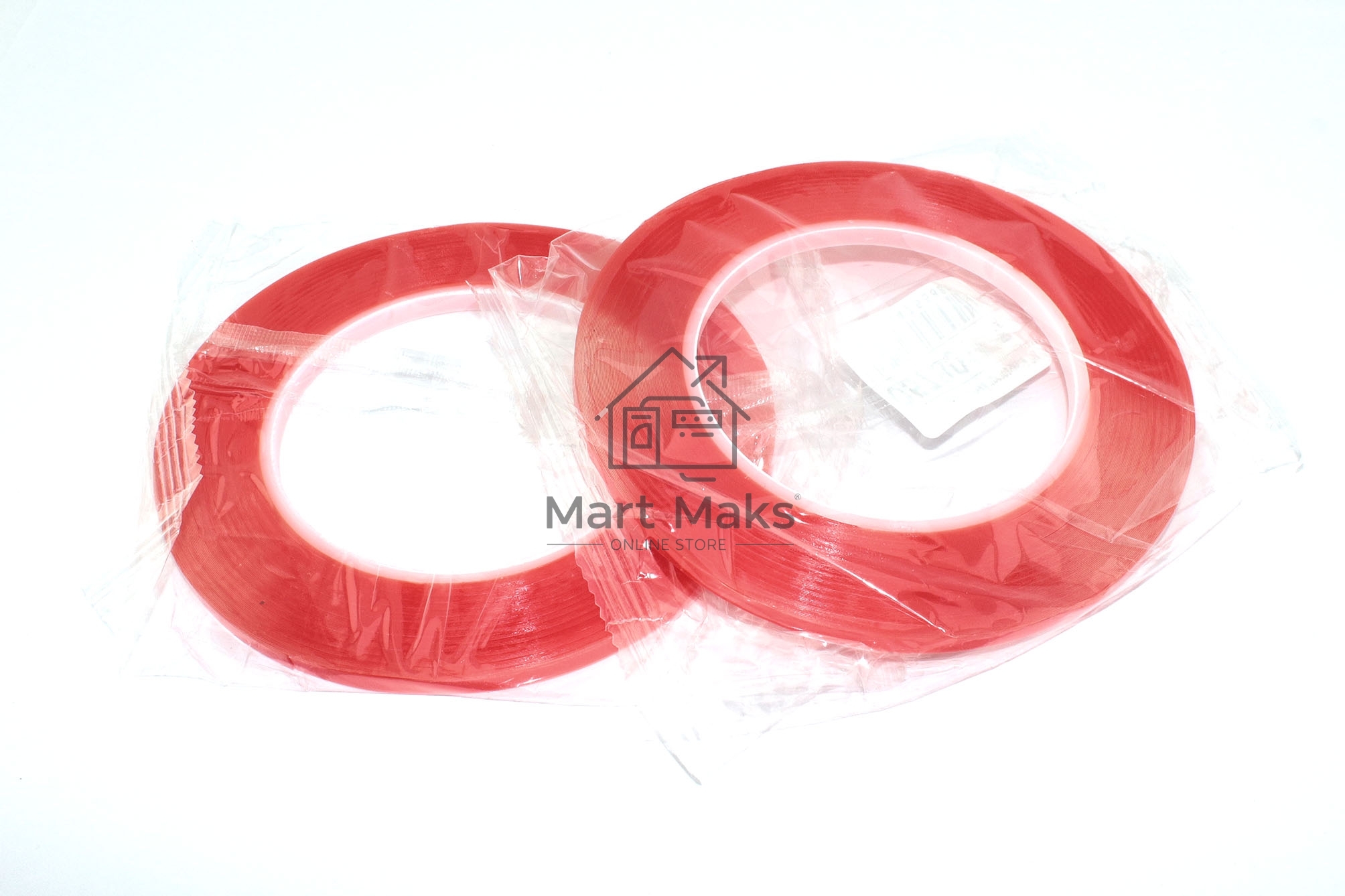 Скотч двусторонний прозрачный 3M с красной защитной лентой ширина 5 мм 25 м 2 шт. 112211