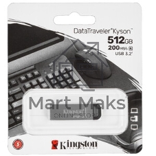 Флешка USB Kingston DataTraveler Kyson metal case silver (DTKN/512Gb), 512Gb, USB 3.0, R/W 200/60, серый
