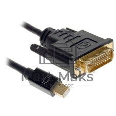 Кабель mDP-DVI Cablexpert CC-mDPM-DVIM-6, 20M/25M, 1.8м, черный, позол.разъемы, пакет