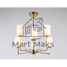 Люстра Ambrella light LH56215/6 BS/FR латунь/белый матовый E27/6 max 60W D600*600