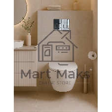 Инсталляция с унитазом комплект BAU IDEAL 6 в 1: унитаз подвесной безободковый торнадо Bau Hotel 53х36, быстросъемное сиденье микролифт, кнопка смыва BAU Strike, хром