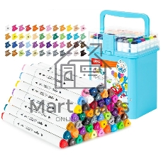 Набор маркеров для скетчинга Deli EC187-48 ColoRun 11мм, 150мм, трехгранный корпус, двойной пишущий наконечник, 1-5мм, 48 цветов, ассорти, пластиковая коробка (48шт.)