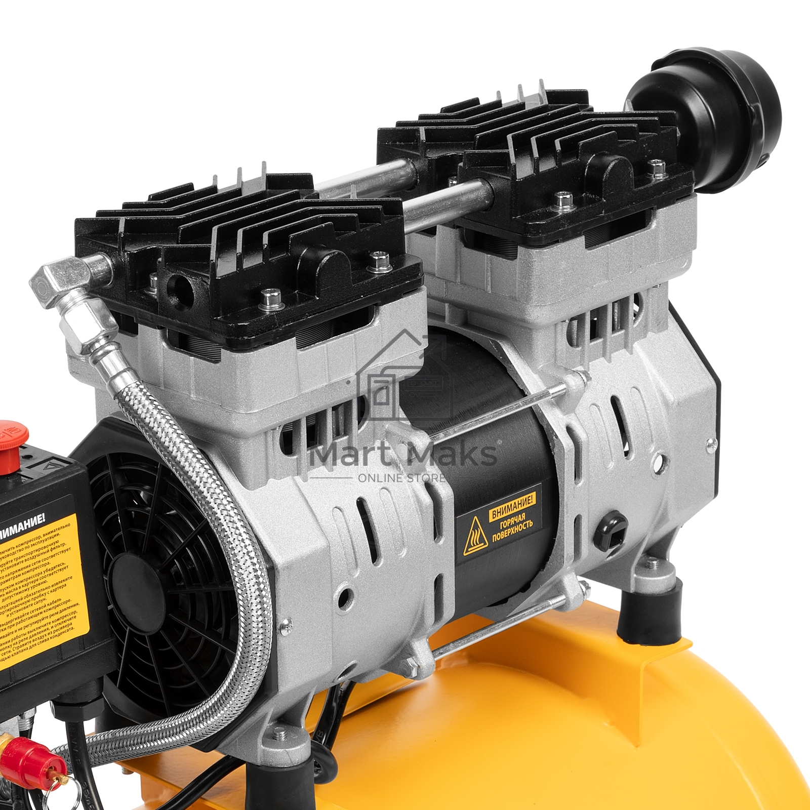 Компрессор DLS950/24 безмаслянный малошумный 950 Вт, 165 л/мин,ресивер 24 л Denzel