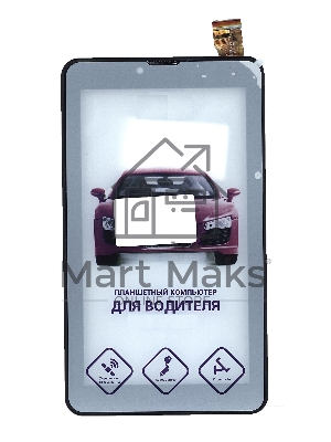Сенсорное стекло (тачскрин) для Irbis TZ777, черное с рамкой