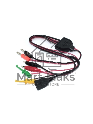 Универсальный провод для лабораторных блоков питания с крокодилами, 2 зажима и USB