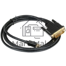 Кабель mDP-DVI Cablexpert CC-mDPM-DVIM-6, 20M/25M, 1.8м, черный, позол.разъемы, пакет