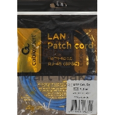 Патч-корд UTP Cablexpert cat.5e, 1.5м, литой, многожильный, синий