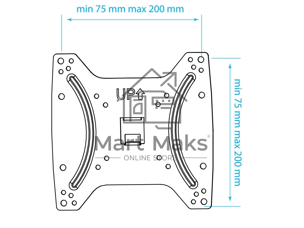Крепеж Kromax OPTIMA-200 черный Кронштейн для LED/LCD телевизоров 15