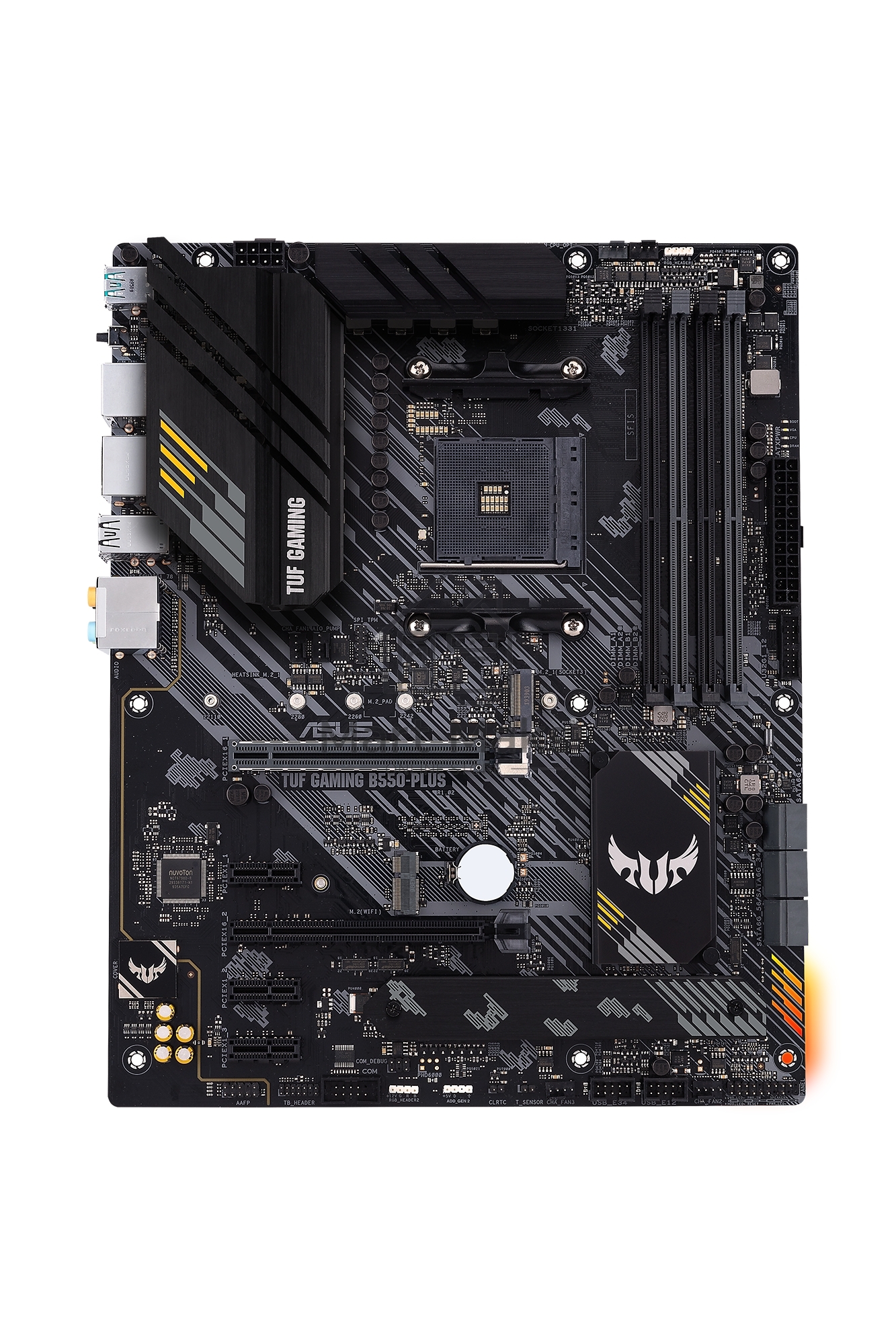Материнская плата ASUS TUF GAMING B550-PLUS, AM4, AMD B550, 4xDDR4, 6xSATA, 2xM.2, 1xPCIe 4.0 x16, 1xPCIe 3.0 x16, 3xPCIe x1, 1xHDMI, 1xDP, 1x 2.5Gb LAN, 4xUSB-A 3.2 Gen 1, 1xUSB-A 3.2 Gen 2, 2xUSB-A 2.0, 1xUSB-C 3.2 Gen 2, 5x3.5 мм, 7.1, ATX