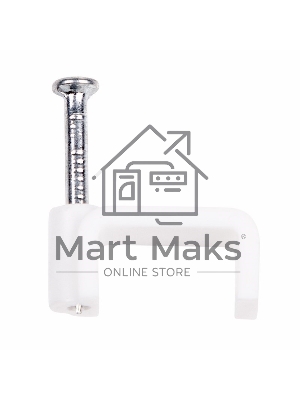 Крепеж кабеля плоский Rexant 14 х 7 мм, белый (упак. 50 шт)