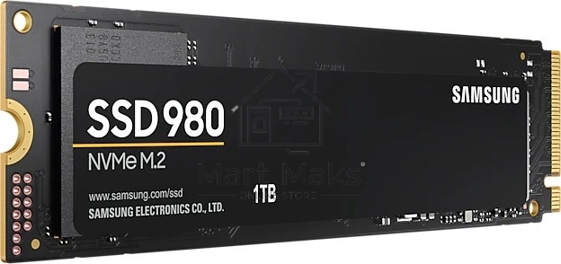 Накопитель SSD Samsung 980, 1000GB, PCIe 3.0 x4, M.2 2280, NVMe, R/W 3500/3000