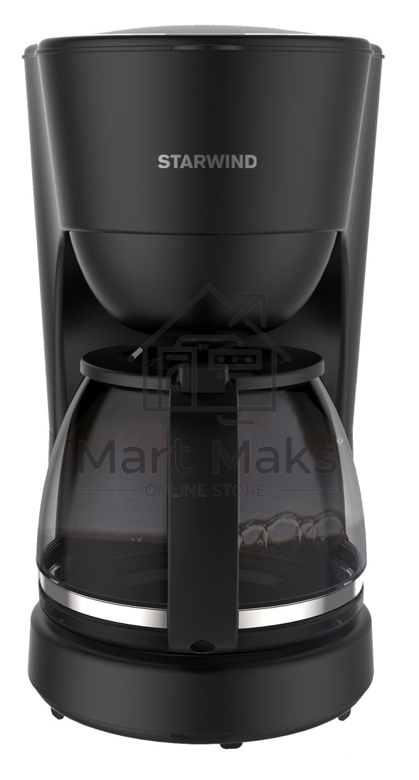 Кофеварка капельная Starwind STD1212 черный, исп. кофе - молотый, 1.25 л, 600 Вт.