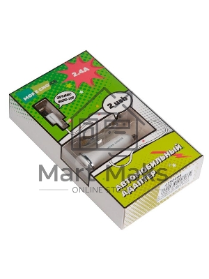 Автомобильная зарядка (от прикуривателя) 2USB 2.4A для micro USB More choice AC22m белый