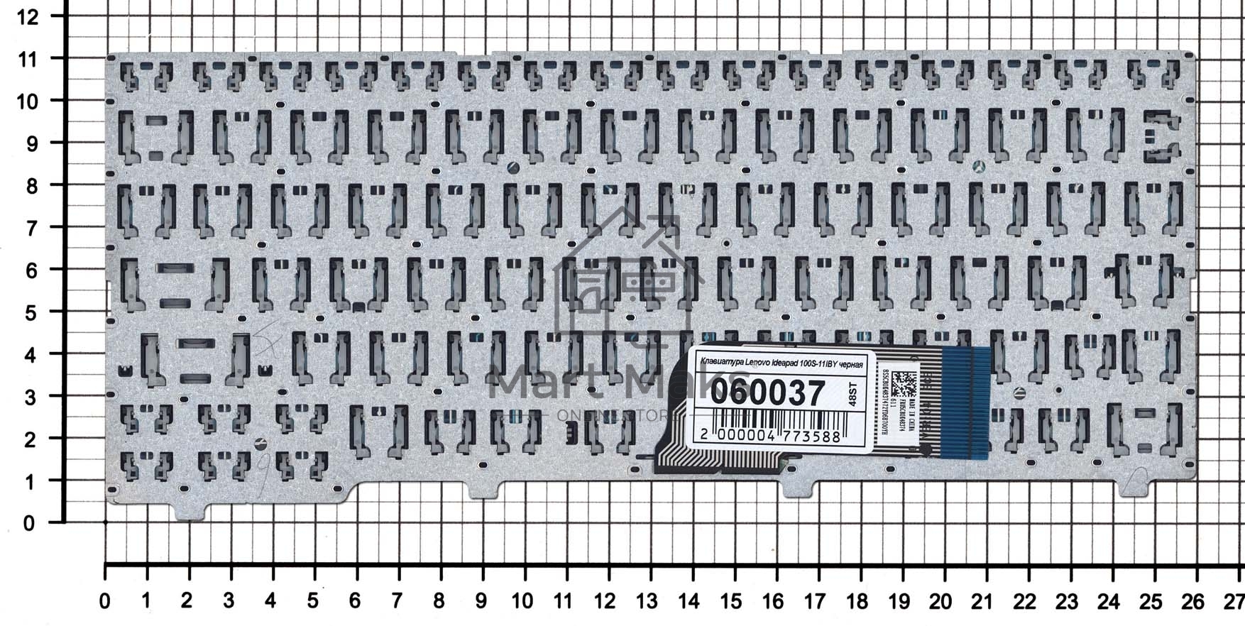 Клавиатура для ноутбука Lenovo IdeaPad 100S-11IBY черная без рамки