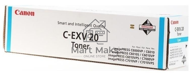 Картридж лазерный Canon C-EXV20 TONER CYAN синий (35000 стр.) для Canon imagePRESS C6000VP/ 7000VP