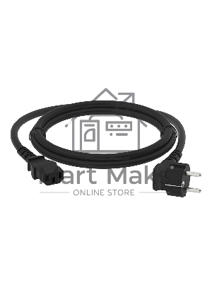 Кабель питания Greenconnect GCR-54377 PROF 2.0m, Евровилка угловая - С13, 3*1,0 мм, черный