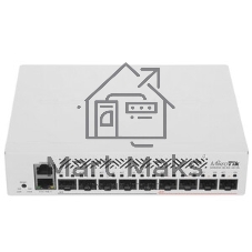 Коммутатор MikroTik Cloud Router Switch CRS310-1G-5S-4S+IN with 800 MHz CPU, 256 MB RAM, 4xSFP+, 5xSFP cages, 1xGbit LAN port, RouterOS L5, desktop case, rackmount ears, PSU
