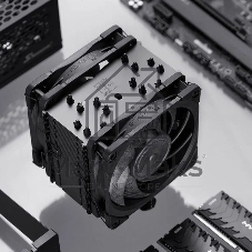 Кулер для процессора Noctua NH-U12A chromax черный, 120 мм, медь, 450-2000 об/мин, 22.6 дБ, 4 pin PWM, 169 Вт, высота 158 мм