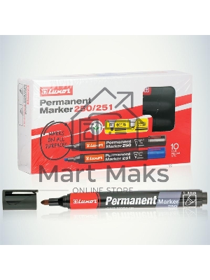 Маркер перманентный пулевидный 1-3мм, черный Luxor Б0048246