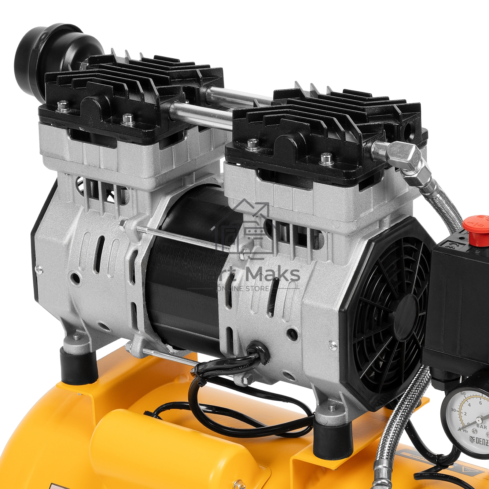 Компрессор DLS950/24 безмаслянный малошумный 950 Вт, 165 л/мин,ресивер 24 л Denzel