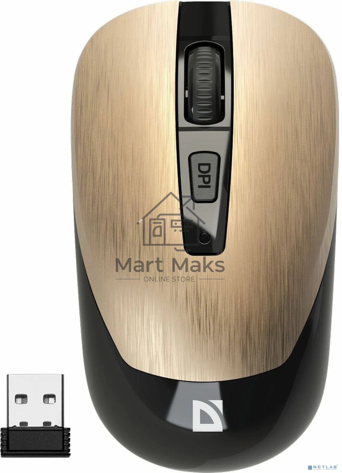 Мышь беспроводная Defender Wave MM-995 бронзовый, 1600 dpi, радиоканал, USB, кнопки - 4