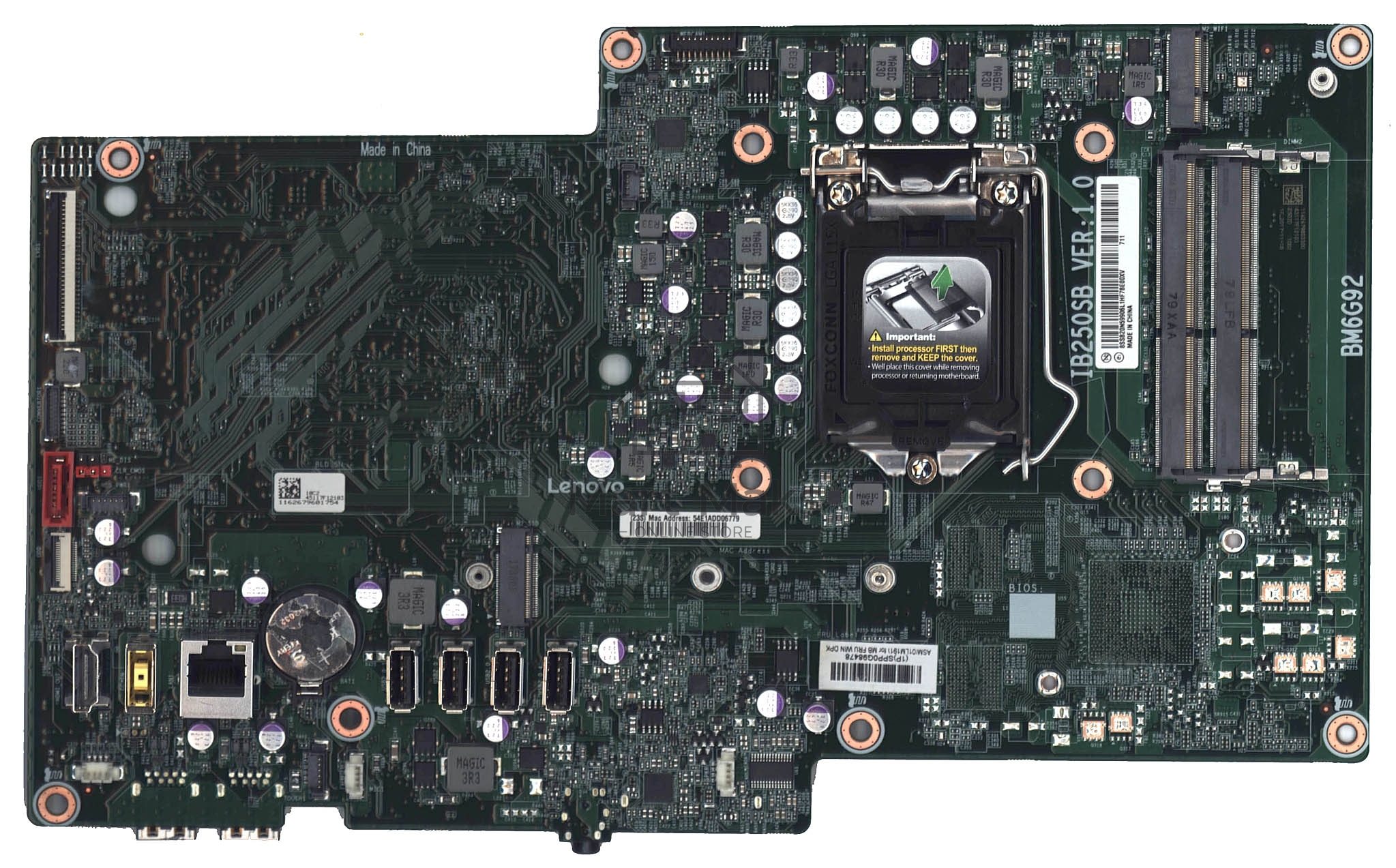 Материнская плата Lenovo Intel KBL B250 UMA,WIN DPK