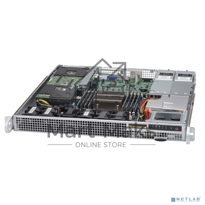 Компьютерный корпус 1U, Support WIO MB, max MB size 12.3