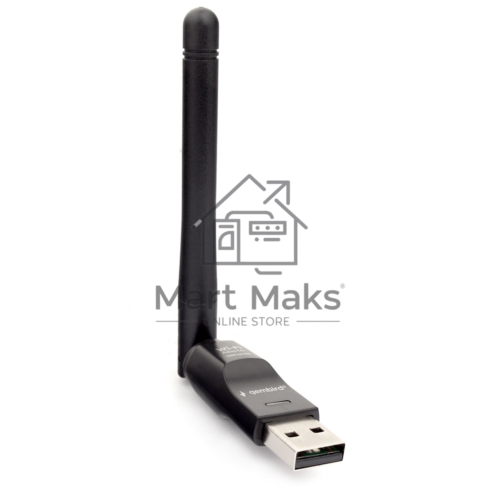 Сетевой адаптер WiFi Gembird WNP-UA-011, 150 Мбит, с антенной, USB, 802.11b/g/n, MT7601