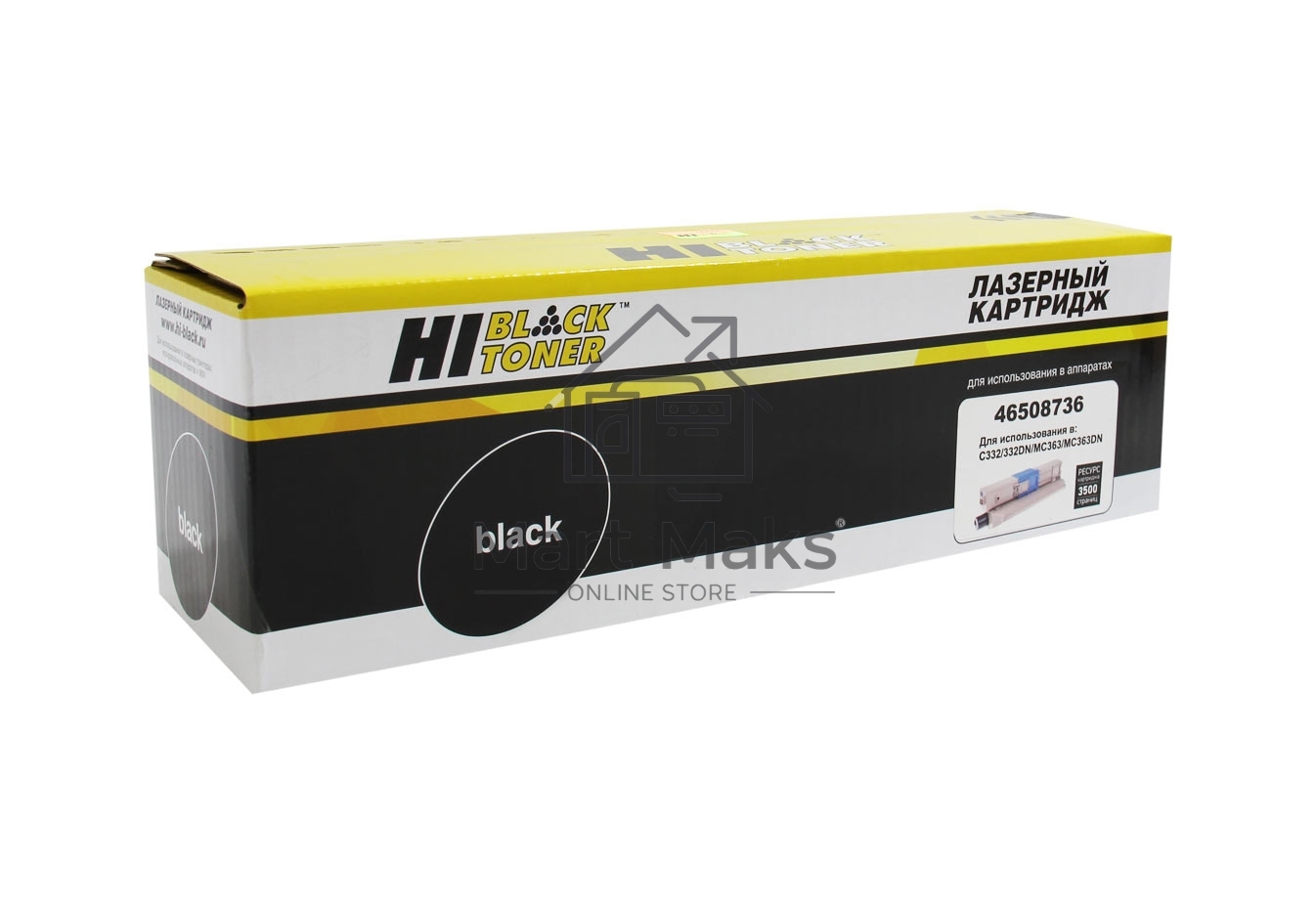 Тонер-картридж Hi-Black (HB-46508736) для OKI C332/MC363, Bk, 3,5K