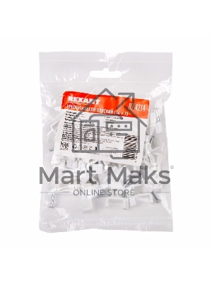 Крепеж кабеля плоский Rexant 14 х 7 мм, белый (упак. 50 шт)