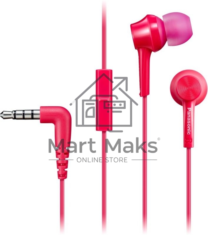 Наушники Panasonic RP-TCM115GCP внутриканальные 10-24000Гц 1.2м 3.5мм 98дБ микрофон розовые