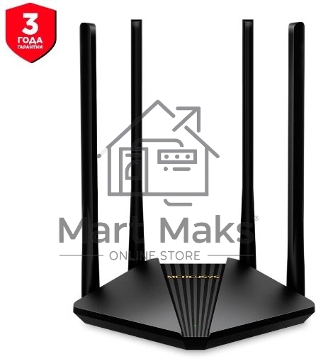 Wi-Fi роутер MERCUSYS MR30G, Wi-Fi 5, AC1200, 2.4/5ГГц, 2 LAN, черный