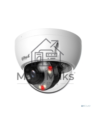 Уличная купольная IP-видеокамера Dahua DH-IPC-HDBW2849EP-S-IL-0280B SmartDualLight 8Мп, 1/2.7” CMOS, объектив 2.8мм, видеоаналитика, микрофон, ИК 30м, LED 30м, P67, IK10, металл