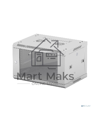 Шкаф телекоммуникационный настенный NEOMAX 6U (600х350), стеклянная дверь, замок (3шт) на ключе, разборный, цвет серый (1 коробка) NCB-WM6U-6035GK3-100-GY