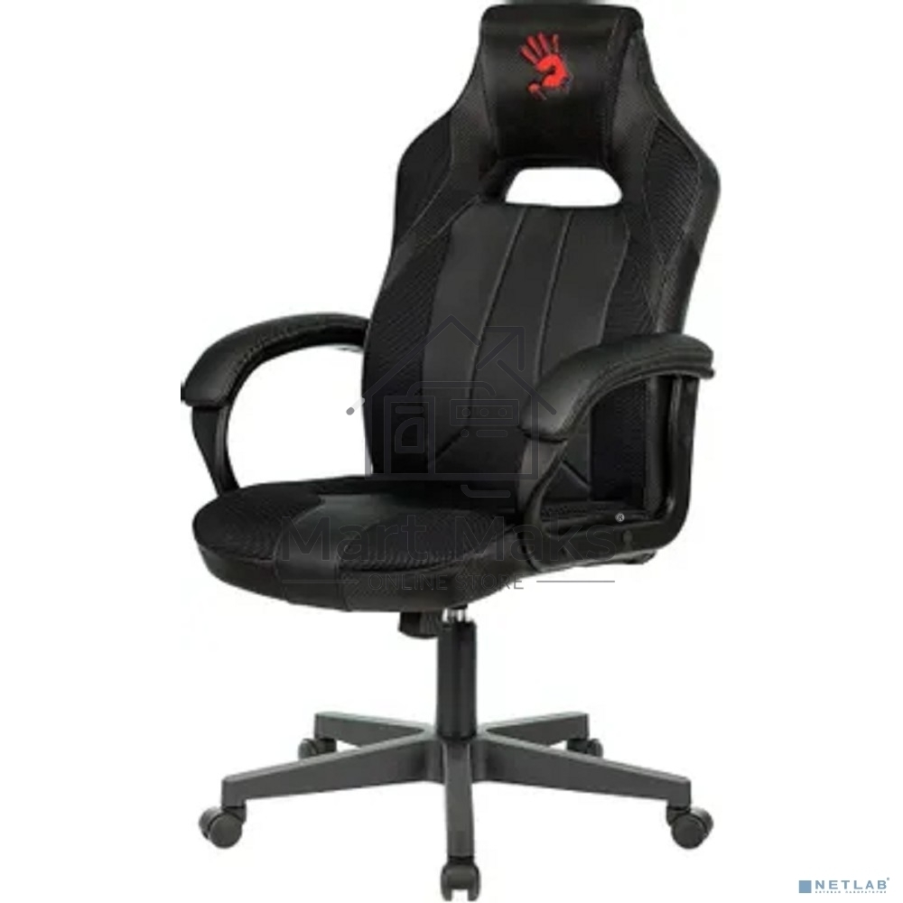 Кресло игровое A4Tech Bloody GC-200, черный, эко.кожа, крестовина пластик