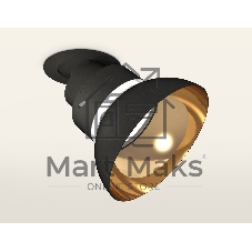 Светильник Ambrella Light XM8102601 SBK/PYG/CL черный песок/золото желтое полированное/прозрачный GX53