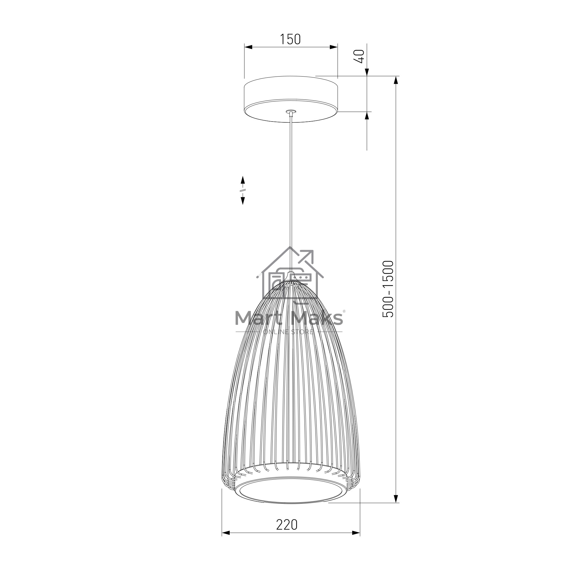 40009/1 LED / подвесной светильник / черный