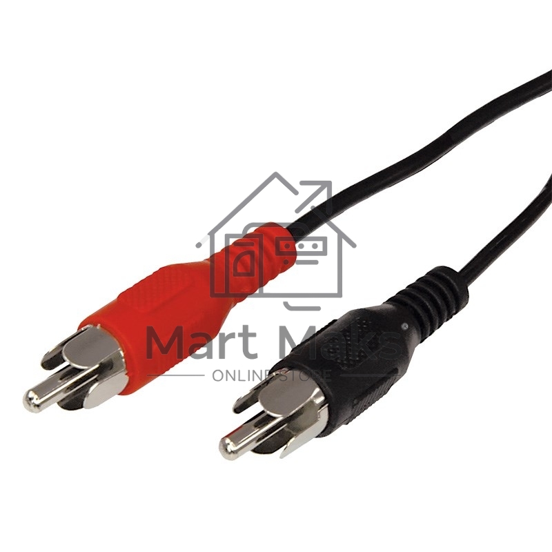 Шнур Rexant 2 RCA - 2 RCA, 1.5 м, черный (10 шт./уп.)