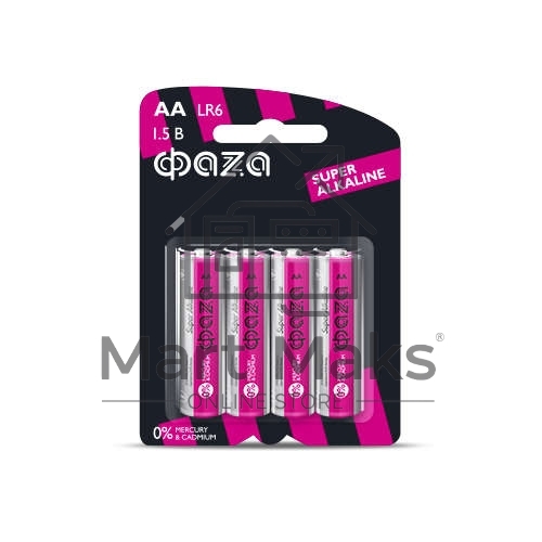 Элемент питания алкалиновый LR 6 Super Alkaline BL-4 (уп.4шт) ФАZА 4895205000285, 1.5 В