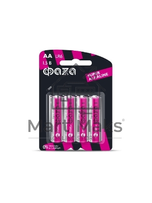 Элемент питания алкалиновый LR 6 Super Alkaline BL-4 (уп.4шт) ФАZА 4895205000285, 1.5 В