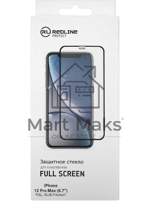 Защитное стекло для экрана Redline черный для Apple iPhone 12 Pro Max антиблик. 1шт. (УТ000021879)