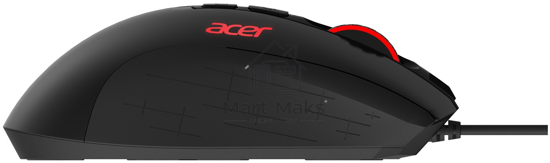 Мышь проводная Acer OMW124 черный, 6400 dpi, USB, кнопки - 8