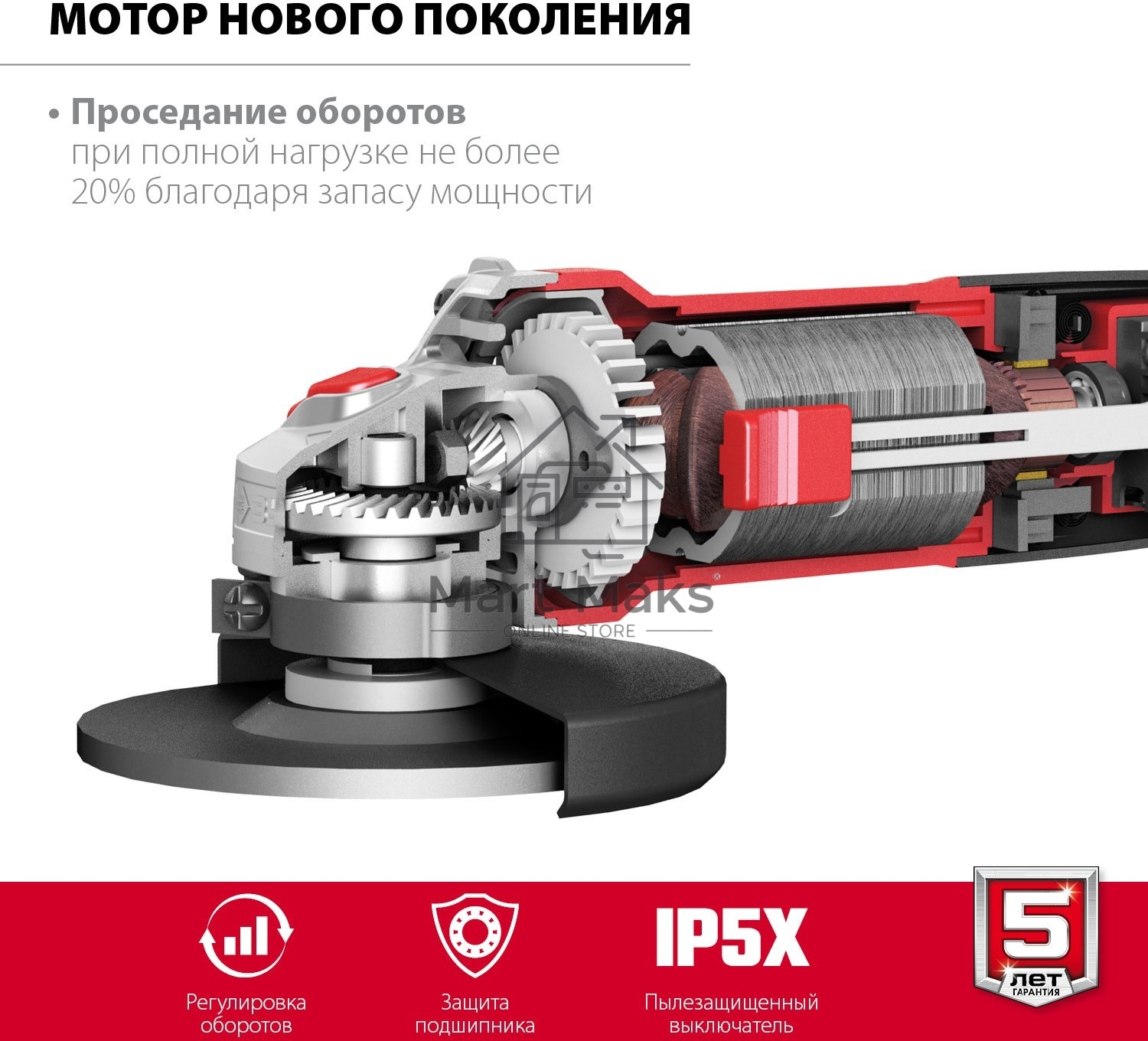 Углошлифовальная машина ЗУБР 125 мм, 1100 Вт.