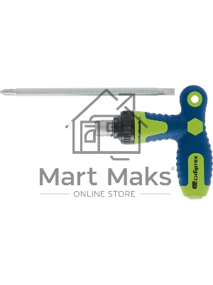 Отвертка Сибртех реверсивная Т-образная комбинированная PH2/SL6, CrVСибртех