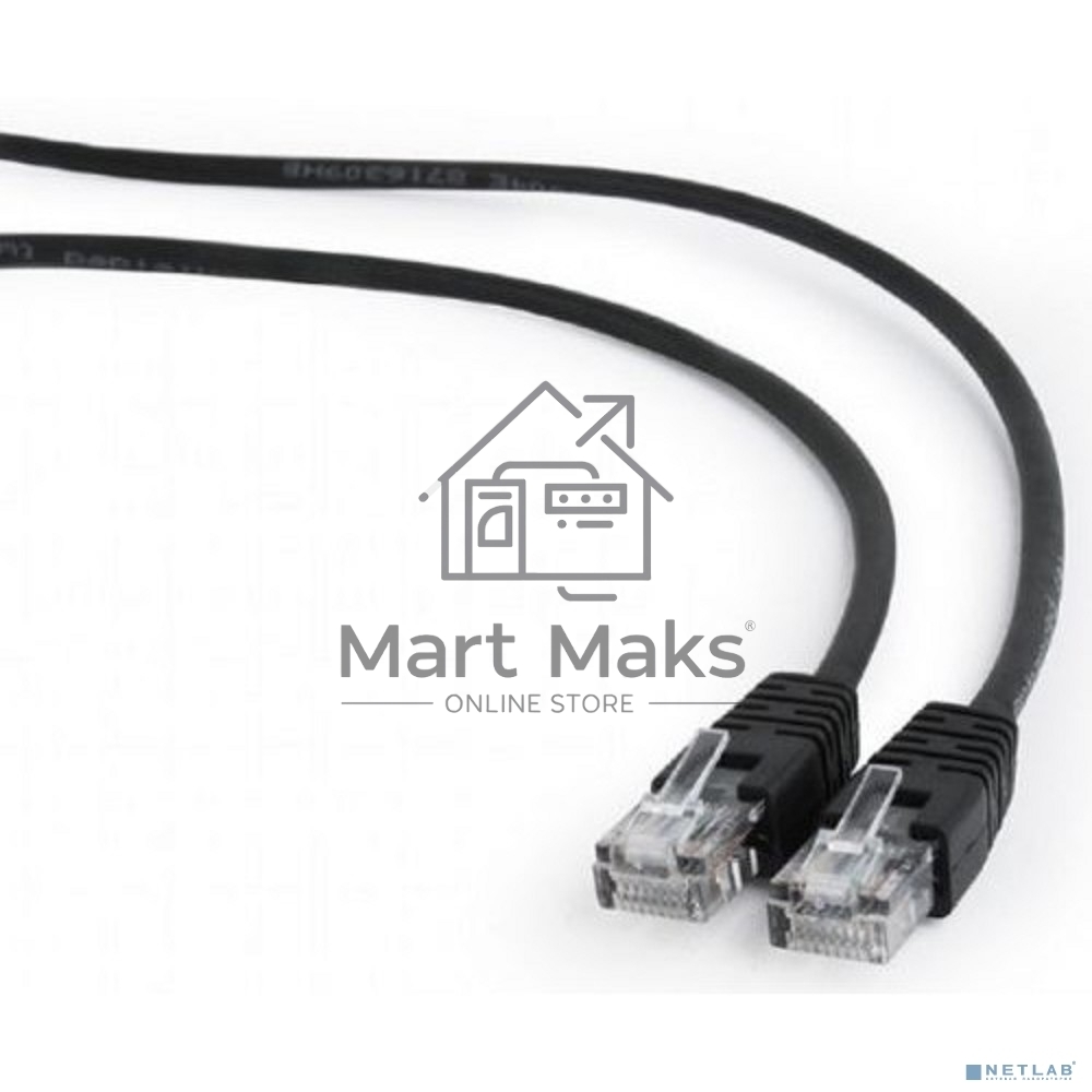 Патч-корд UTP Cablexpert PP12-3M/BK 5e, 3м, литой, многожильный (черный)