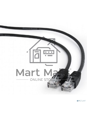Патч-корд UTP Cablexpert PP12-3M/BK 5e, 3м, литой, многожильный черный