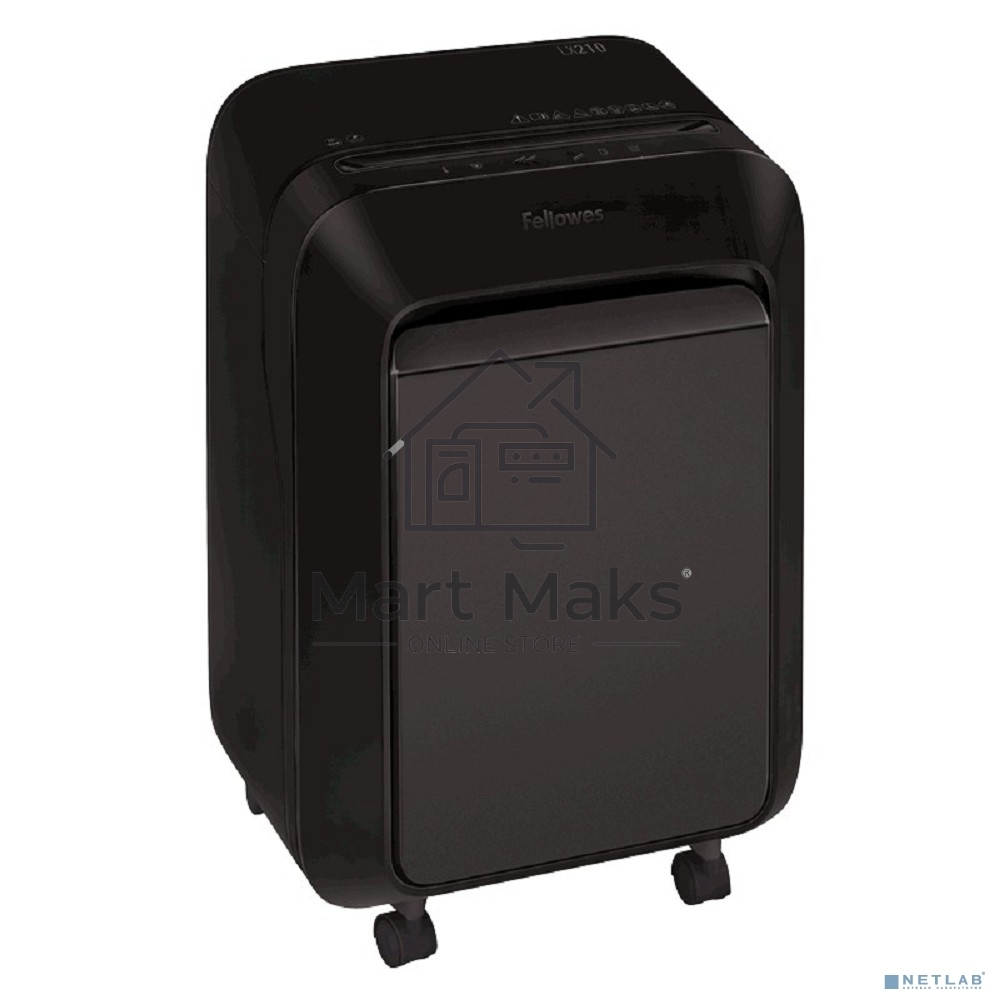 Шредер Fellowes PowerShred LX210 черный (секр.P-4) перекрестный 16лист. 23лтр. скрепки скобы пл.карты