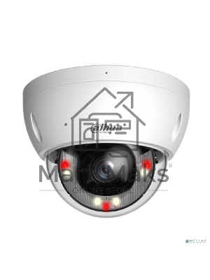 Уличная купольная IP-видеокамера Dahua DH-IPC-HDBW2849EP-S-IL-0280B SmartDualLight 8Мп, 1/2.7” CMOS, объектив 2.8мм, видеоаналитика, микрофон, ИК 30м, LED 30м, P67, IK10, металл